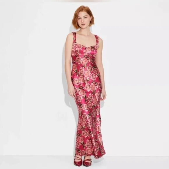 Wild Fable Pink Floral Maxi Dress - NWT - Picture 1 of 7